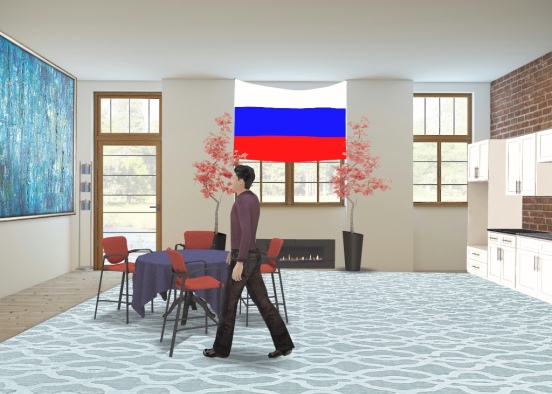 Crazy Russia: dining room and kitchen  Design Rendering