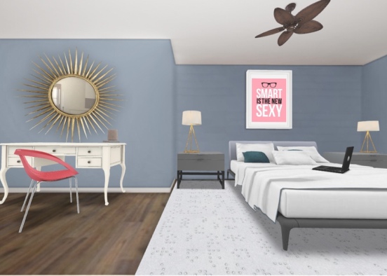 Minimalist bedroom Design Rendering