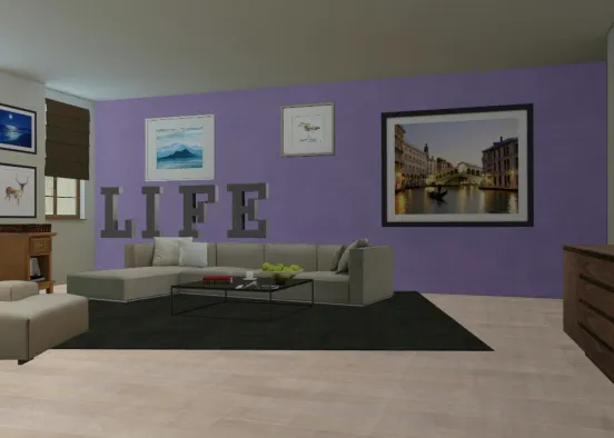 Basic living Room.  Design Rendering