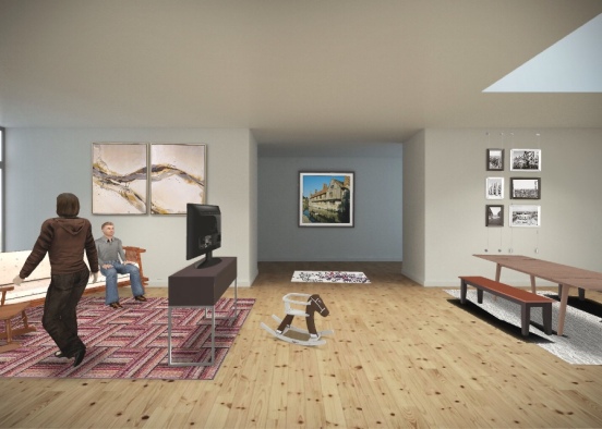 cozy cottage lounge Design Rendering
