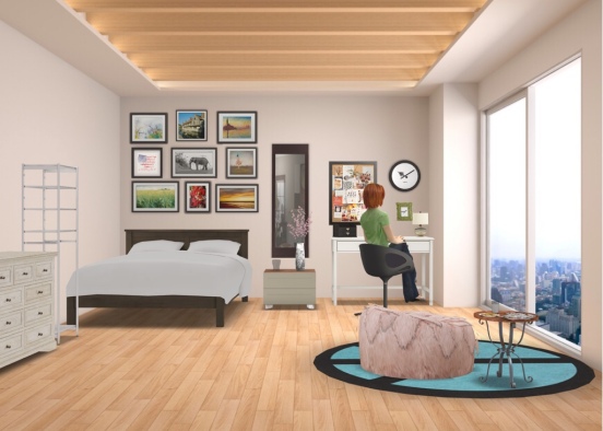 appartment bedroom Design Rendering