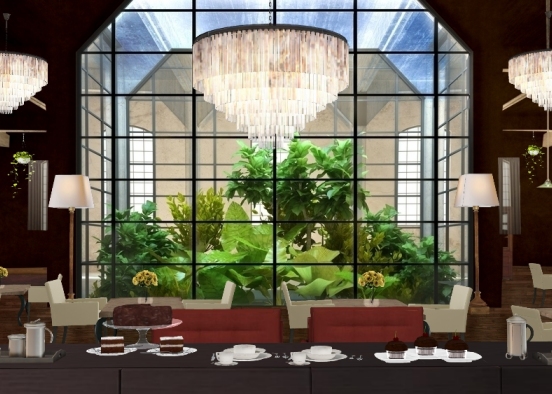 Tea room, Four Seasons, New York. Design Rendering