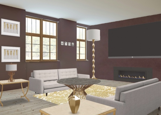 Brown, Gold and White  Design Rendering