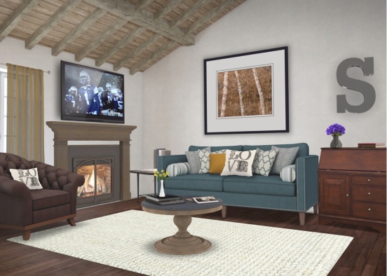 Family livingroom Design Rendering
