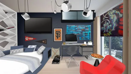 College teen bedroom male