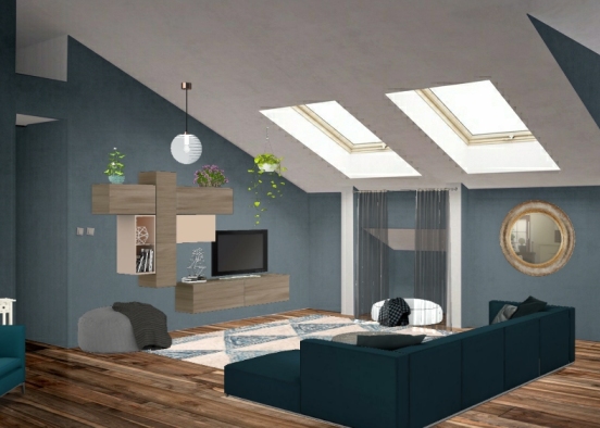A  small apartment living room Design Rendering