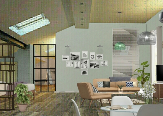 Den Room Apartment Design Rendering