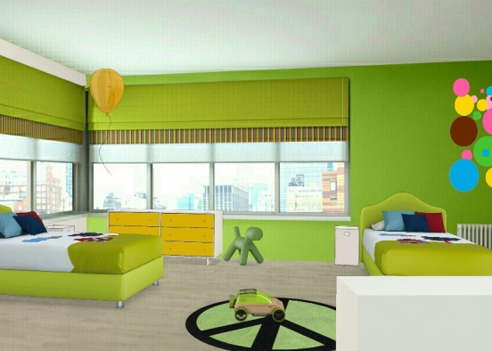 Chambre vert Design Rendering