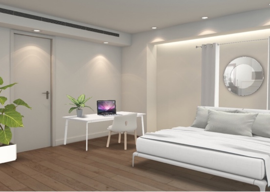minimalistic bedroom Design Rendering