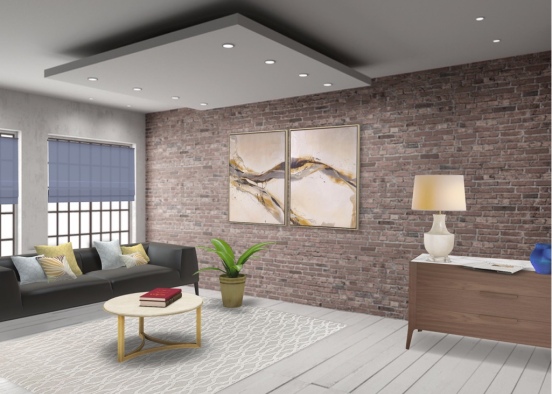 Penthouse Living Room Design Rendering