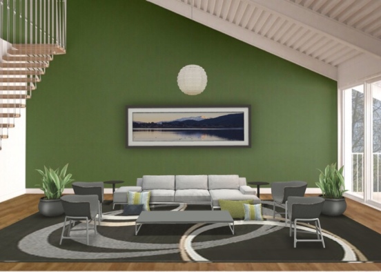 Cozy Sparked Living Room Design Rendering