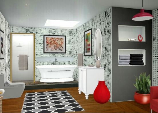 Black, white and red Design Rendering