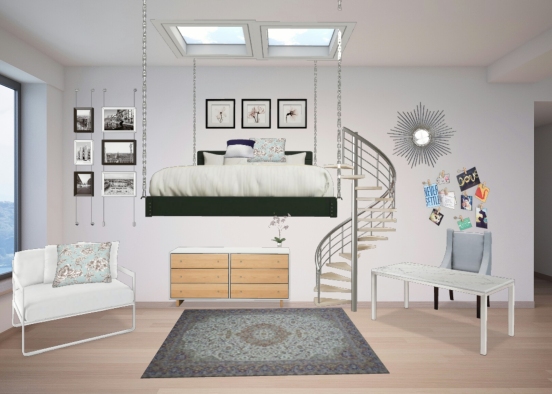 Futuristic bedroom Design Rendering