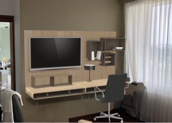 escritorio TV Design Rendering