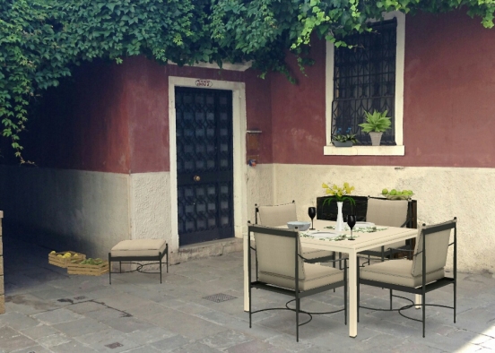 Cute Italian terrace Design Rendering