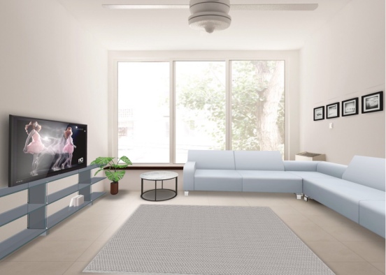 modem living room Design Rendering