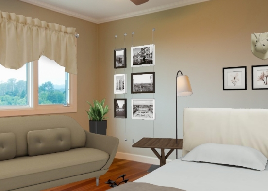 Simle bed room Design Rendering