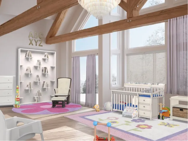 White and pink nursery 