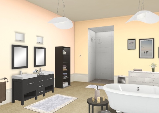 Homestyler fresh pale bathroom Design Rendering