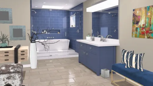 Blue bath