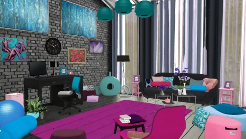 Blue, Black, Pink, and ,Purple