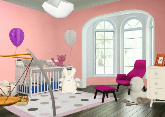 Baby room(girl) - 1 Design Rendering