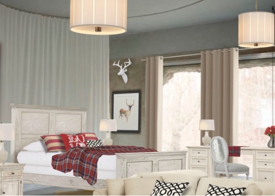French Country bedroom Design Rendering