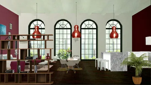 Apartamento con sala comedor y cocina juntos