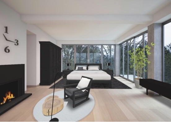 skandinavia bedroom Design Rendering