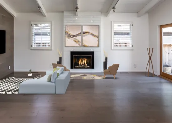 large living room Design Rendering