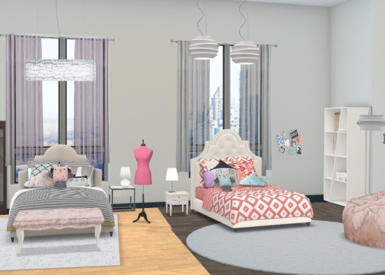 Two bedrooms Design Rendering