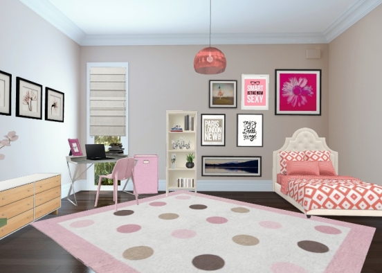 Girl bedroom Design Rendering