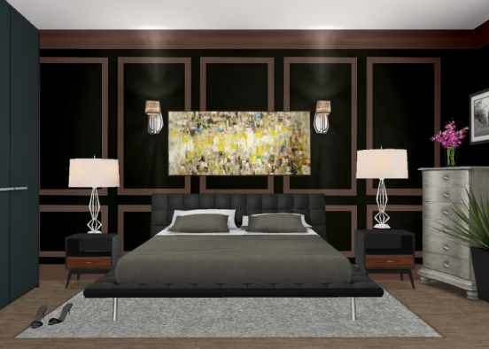 Modern design bedroom Design Rendering