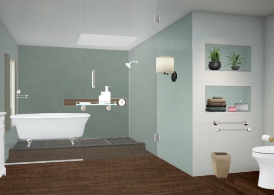 Green bathroom Design Rendering