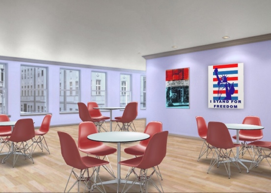 (Patriotic) High School Cafeteria Design Rendering
