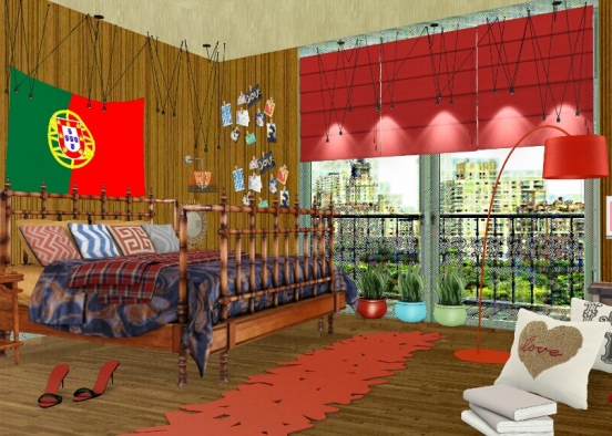 Boho bedroom  Design Rendering