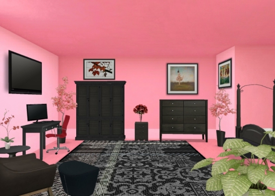 Pretty in pink black and red Design Rendering