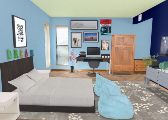 Teen hangout bedroom Design Rendering