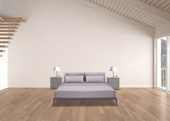 Bedroom purple Design Rendering