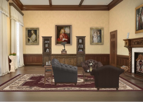 Old fancy living room Design Rendering