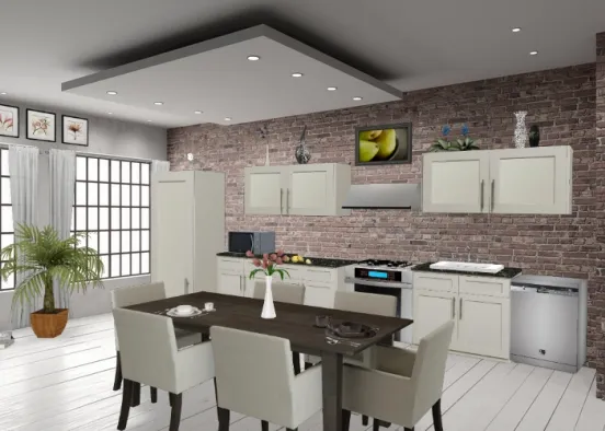 Kitchen and dinning room 1 Design Rendering