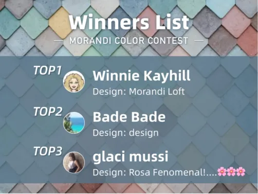 Morandi Color Contest Winners🥇🥈🥉