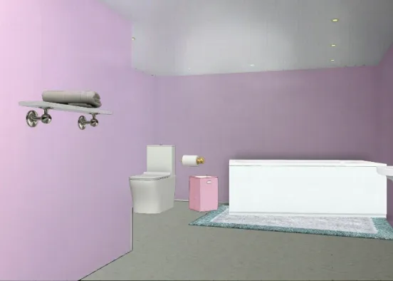 Pink bathroom Design Rendering