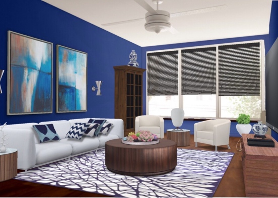 Blue living room 🧩 Design Rendering