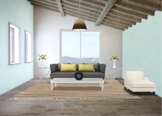 Oceanside Living Room Design Rendering