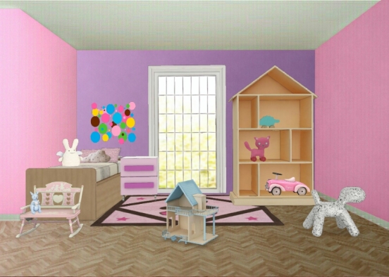 Sisters room if she loved pink Design Rendering