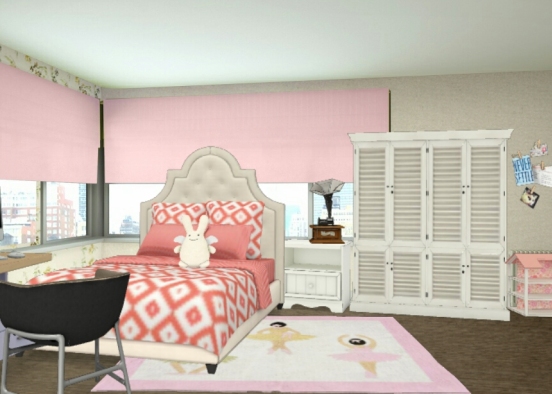 Girly Room Design Rendering