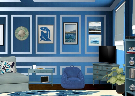Let's hang out in the blue room Design Rendering