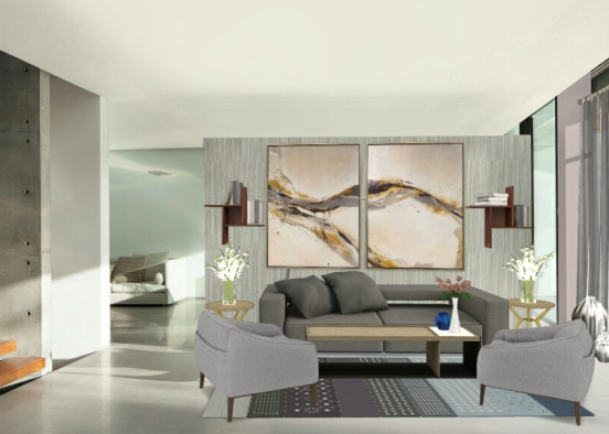 Greylicious living room Design Rendering