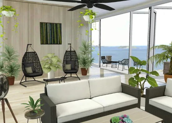 Plants and fans Sunroom Design Rendering